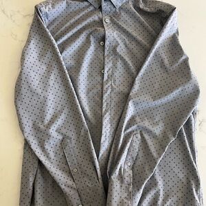 Men's no-tuck Mizzen+Main Gray Patterned Shirt